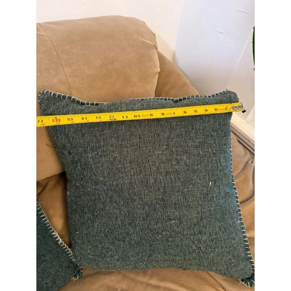 Set of 2 Dark Green throw pillows